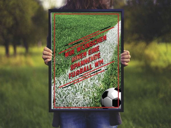 Spannende Fußball WM Poster| Werbe- Poster zur Fußball WM