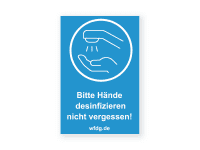 Hände desinfizieren Aufkleber | PVC-Plakat