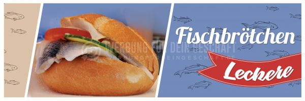 3:1 | Leckere Fischbrötchen Plakat | Werbeplakat Fischbrötchen | 3 zu 1 Format