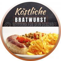Rund | Köstliche Bratwurst Poster | Werbeposter Imbiss | Rundformat