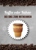 Kaffee oder Kakao Plakat | Werbebanner Kaffee