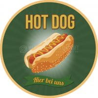 Rund | Hot Dog Poster | Werbeposter für deinen Imbiss | Rundformat