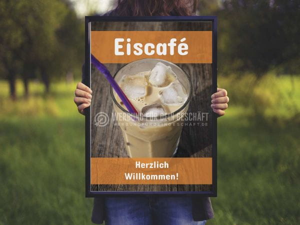 Eiscafé Plakat | Herzlich Willkommen