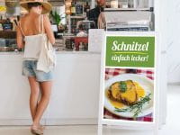 Schnitzel einfach lecker Poster | Werbetafel Schnitzel
