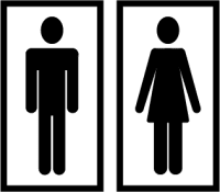 Toiletten Aufkleber | Männlich + Weiblich Standard | Klassisch vorschau