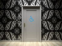 Toiletten Aufkleber | Rollstuhlfahrer Standard | Klassisch hellblau