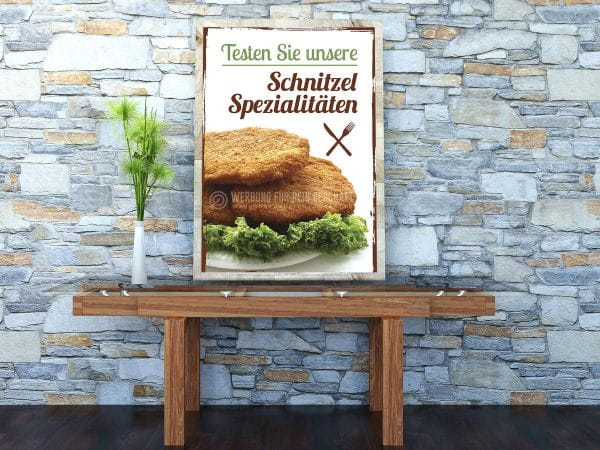 Schnitzel Spezialitäten Plakat | Werbeplakat für ihren Imbiss