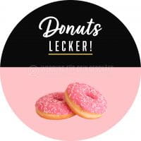 Rund | Donuts - lecker Poster Werbung | Werbeaufkleber | Rundformat