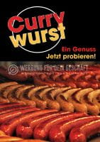 Currywurst - ein Genuss | Plakate hier kaufen | Werbeschild für Imbiss